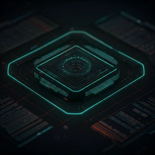 Digitale interface met neonaccenten